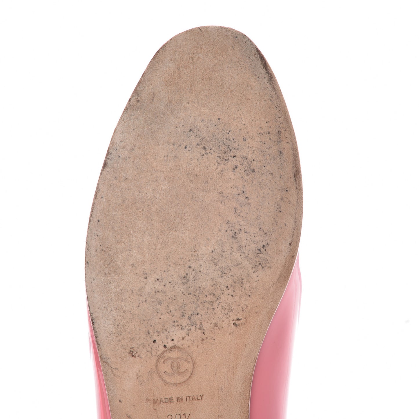 Patent CC Cap Toe Ballerina Flats 39.5 Light Pink