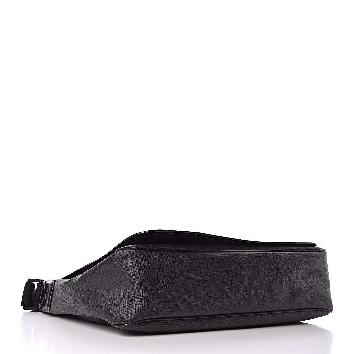 Coated Canvas Interlocking G Large Flap Messenger Bag Black