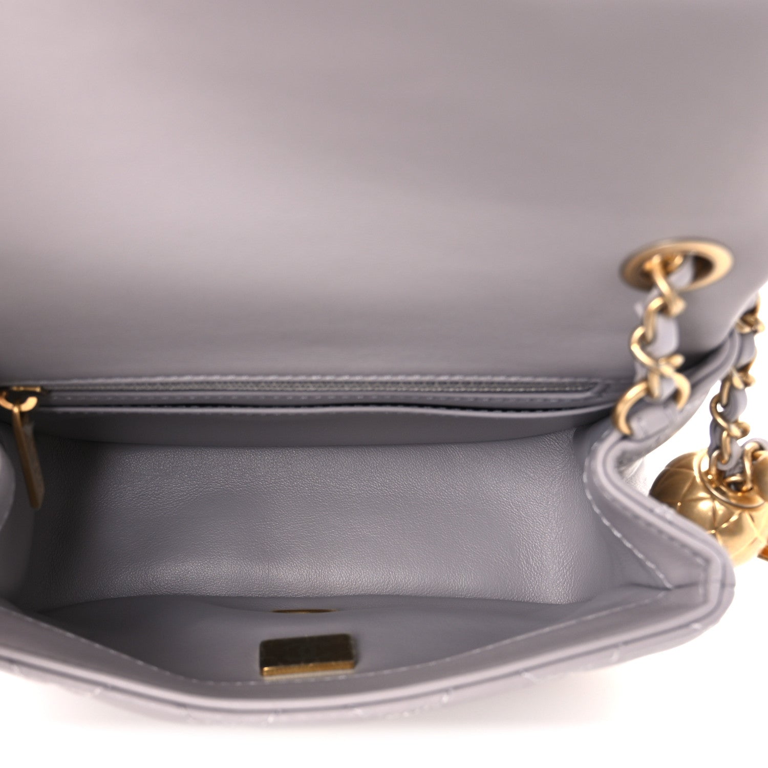 Chanel Lambskin Quilted Mini Pearl Crush Flap Light Grey 5 of 11