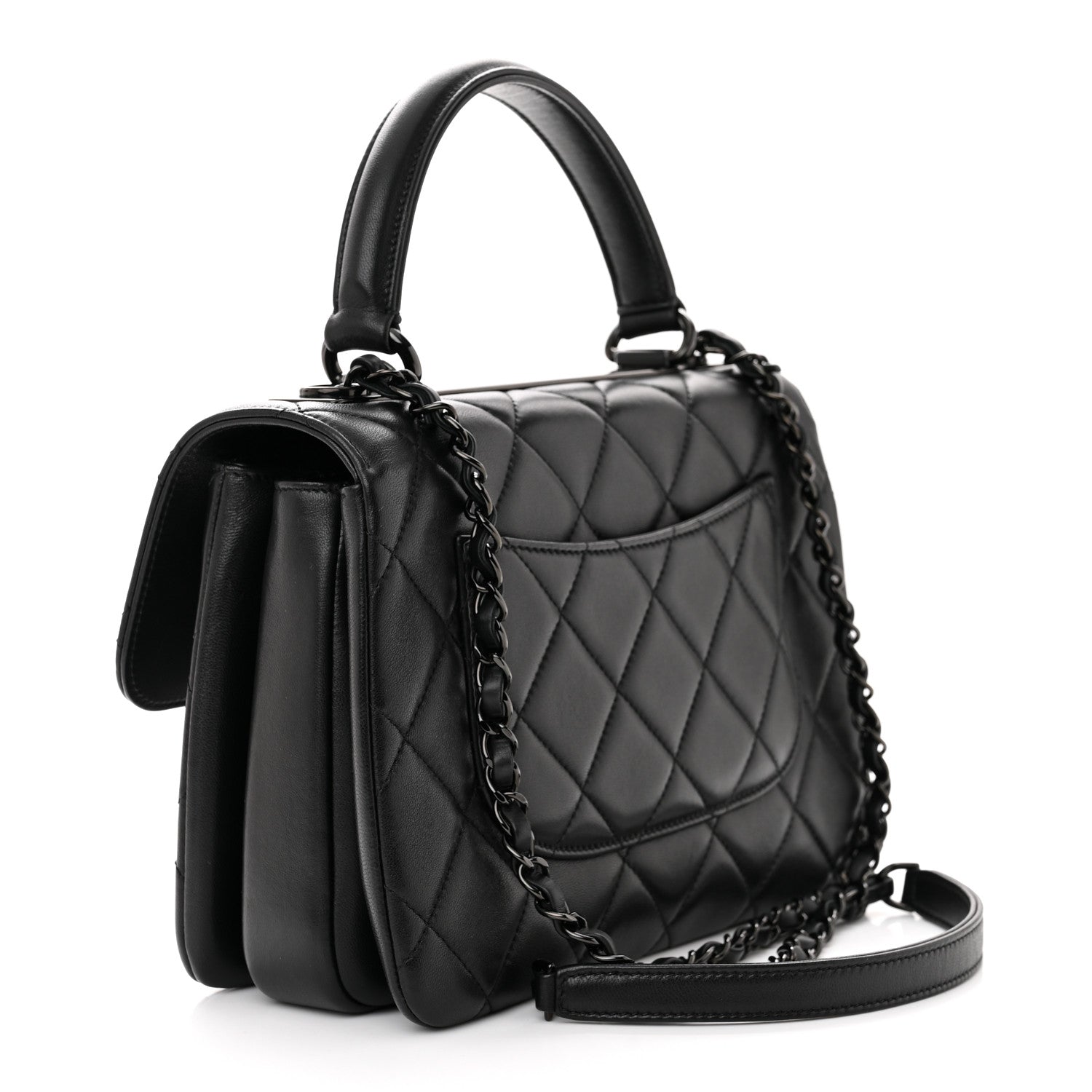 Chanel Lambskin Quilted Small Trendy CC Dual Handle Flap Bag So Black 3 of 14