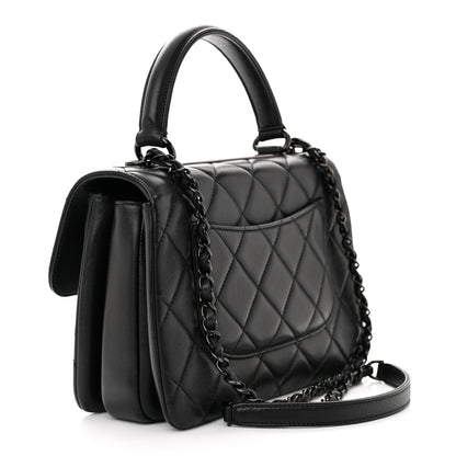 Chanel Lambskin Quilted Small Trendy CC Dual Handle Flap Bag So Black 3 of 14