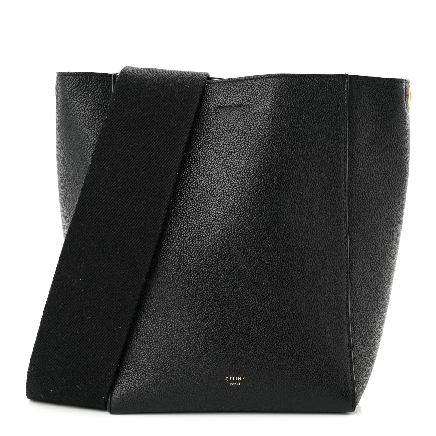 Soft Grained Calfskin Small Sangle Bucket Bag Black