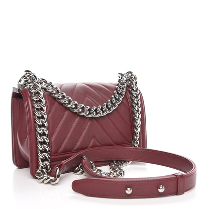 Chanel Calfskin Chevron Quilted Small Boy Flap Burgundy 3 of 7