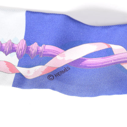 Hermes Silk Ferronnerie Twilly Mauve Rouge Ciel 4 of 5
