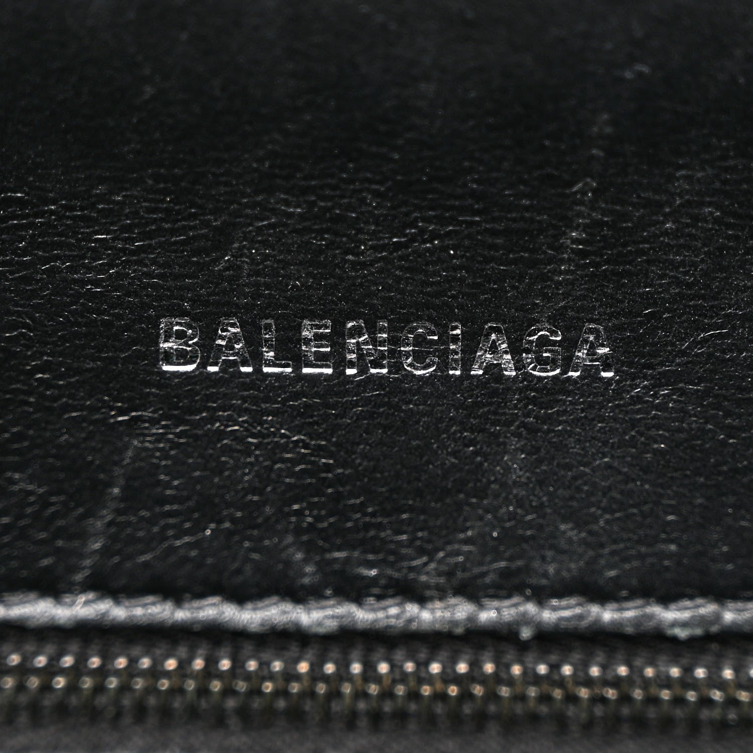 Balenciaga Shiny Calfskin Monochrome Crocodile Embossed Small Hourglass Top Handle Bag Black 6 of 11