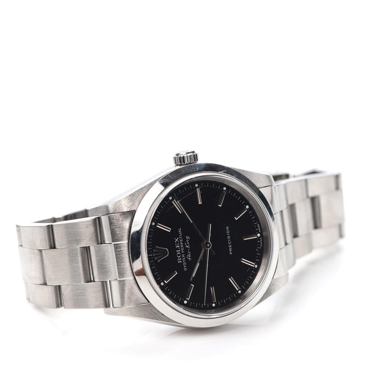 Stainless Steel 34mm Air-King Oyster Perpetual Precision Watch Black 14000M