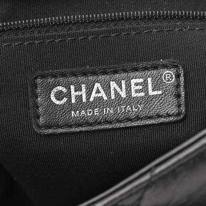 Chanel Crumpled Calfskin Quilted Large Chain All Over Flap Bag Black 6 of 11