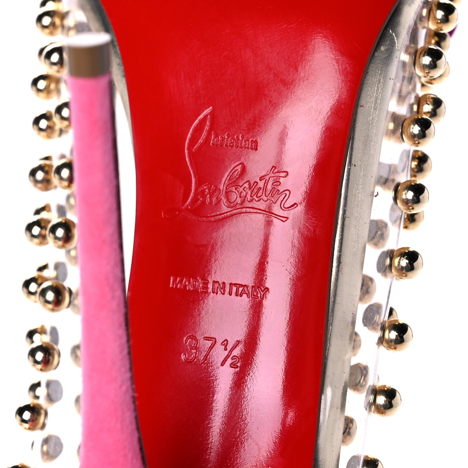 Christian Louboutin Veau Velours Patent PVC Follies Spikes 120 Pumps 37.5 Multicolor 6 of 7