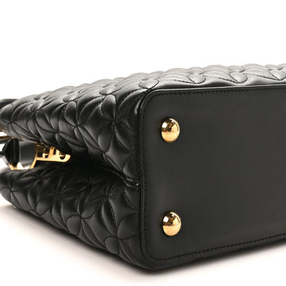 Louis Vuitton Lambskin Quilted Flower Capucines PM Black 8 of 9