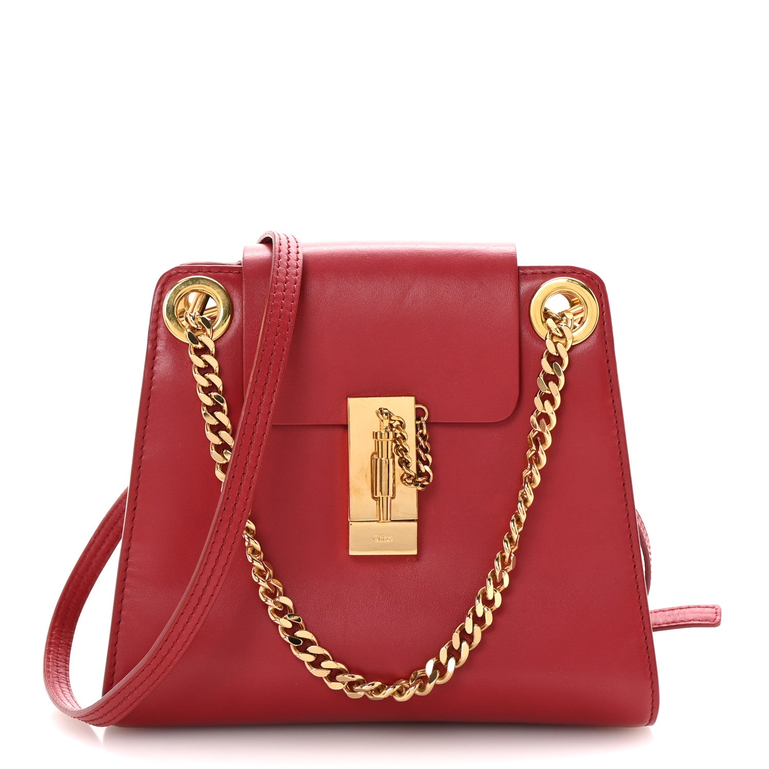 Chloe Shiny Calfskin Mini Annie Shoulder Bag Dreamy Red 1 of 10