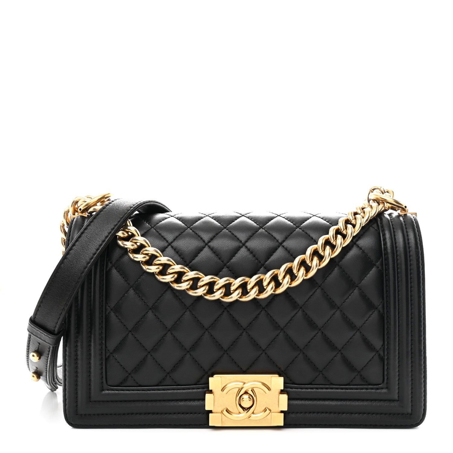 Chanel Lambskin Quilted Medium Boy Flap Black 1 of 13