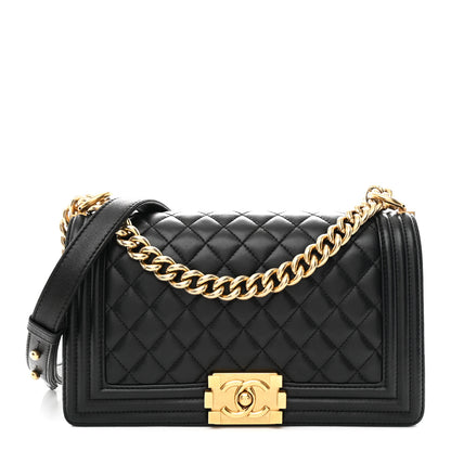 Chanel Lambskin Quilted Medium Boy Flap Black 1 of 13