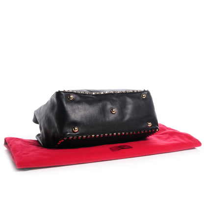 Valentino Garavani Vitello Medium Rockstud Tote Black 4 of 8