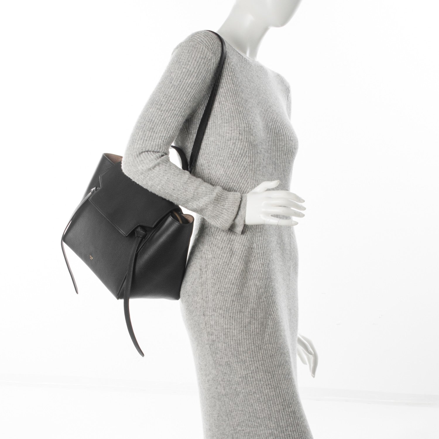 Celine Drummed Calfskin Mini Belt Bag Black 2 of 7