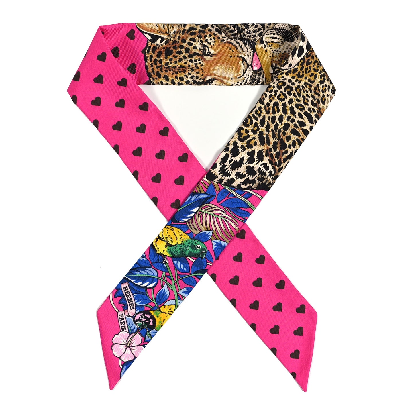 Silk Jungle Love Love Twilly Rose Vif Bleu Roy