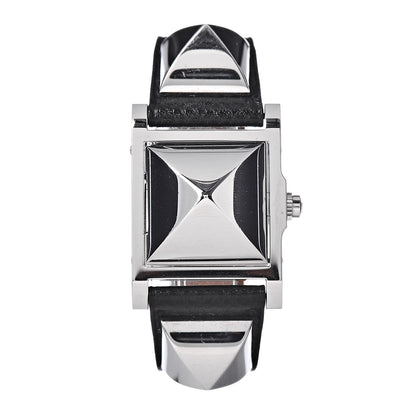 Hermes Stainless Steel Epsom 23mm Medor Quartz Watch Noir 1 of 9