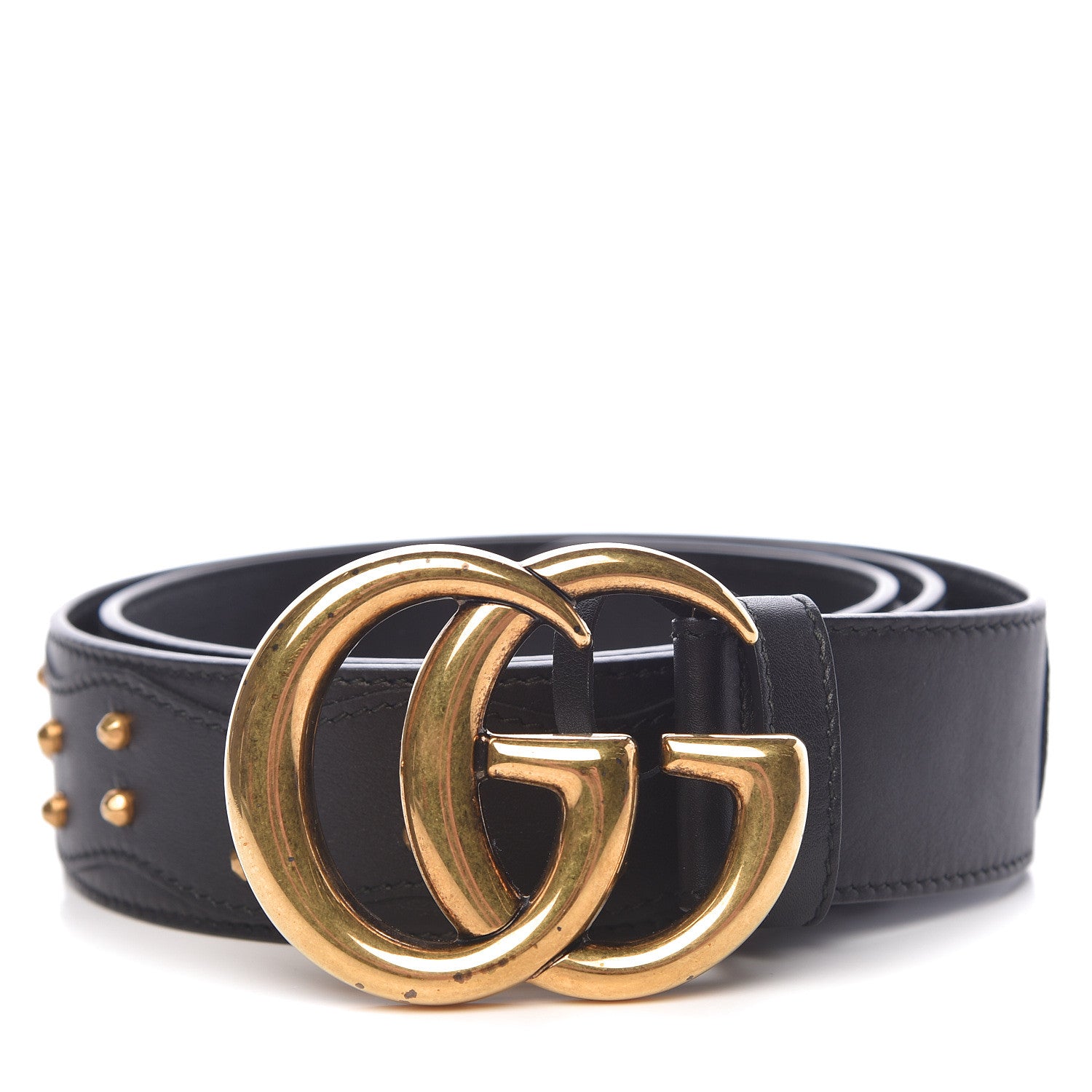 Gucci Calfskin Studded Marmont Belt 90 36 Black 1 of 8