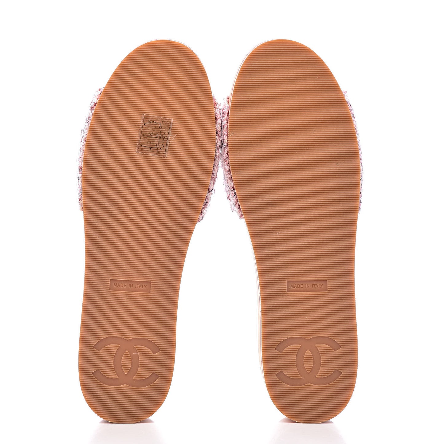 Tweed Lambskin Logo Mules 39 Pink Red