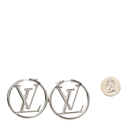 Louis Vuitton Palladium Louise Hoop Earrings Silver 2 of 6