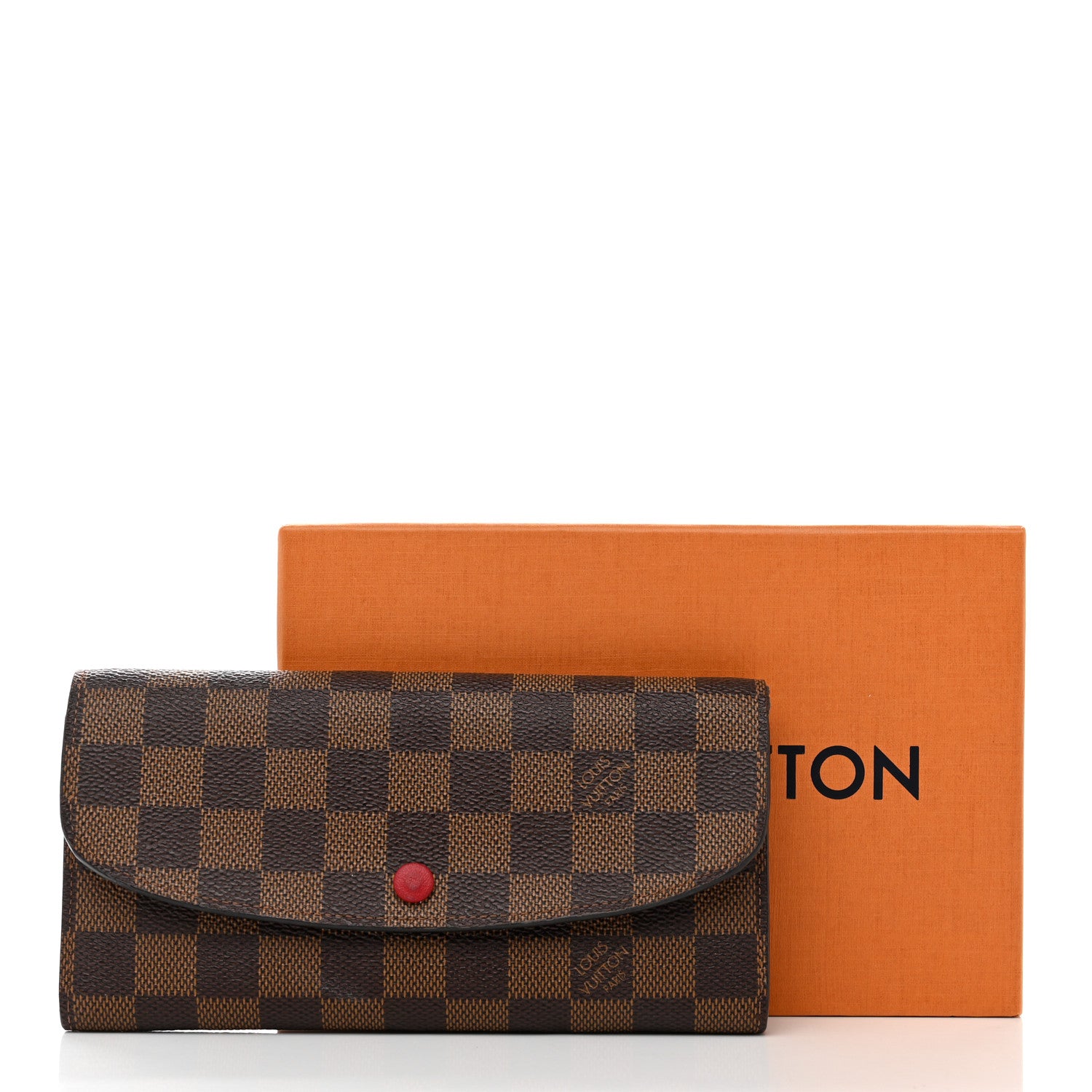 Louis Vuitton Damier Ebene Emilie Wallet Red 8 of 8