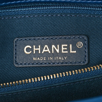 Chanel Calfskin Chevron Quilted Small Coco Handle Flap Blue 7 of 9