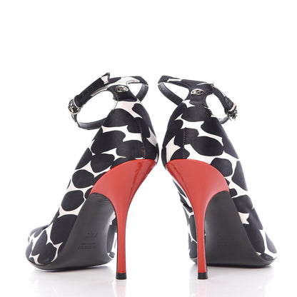 Gucci Satin Animal Print Peep Toe Pumps 7.5 Black 5 of 18