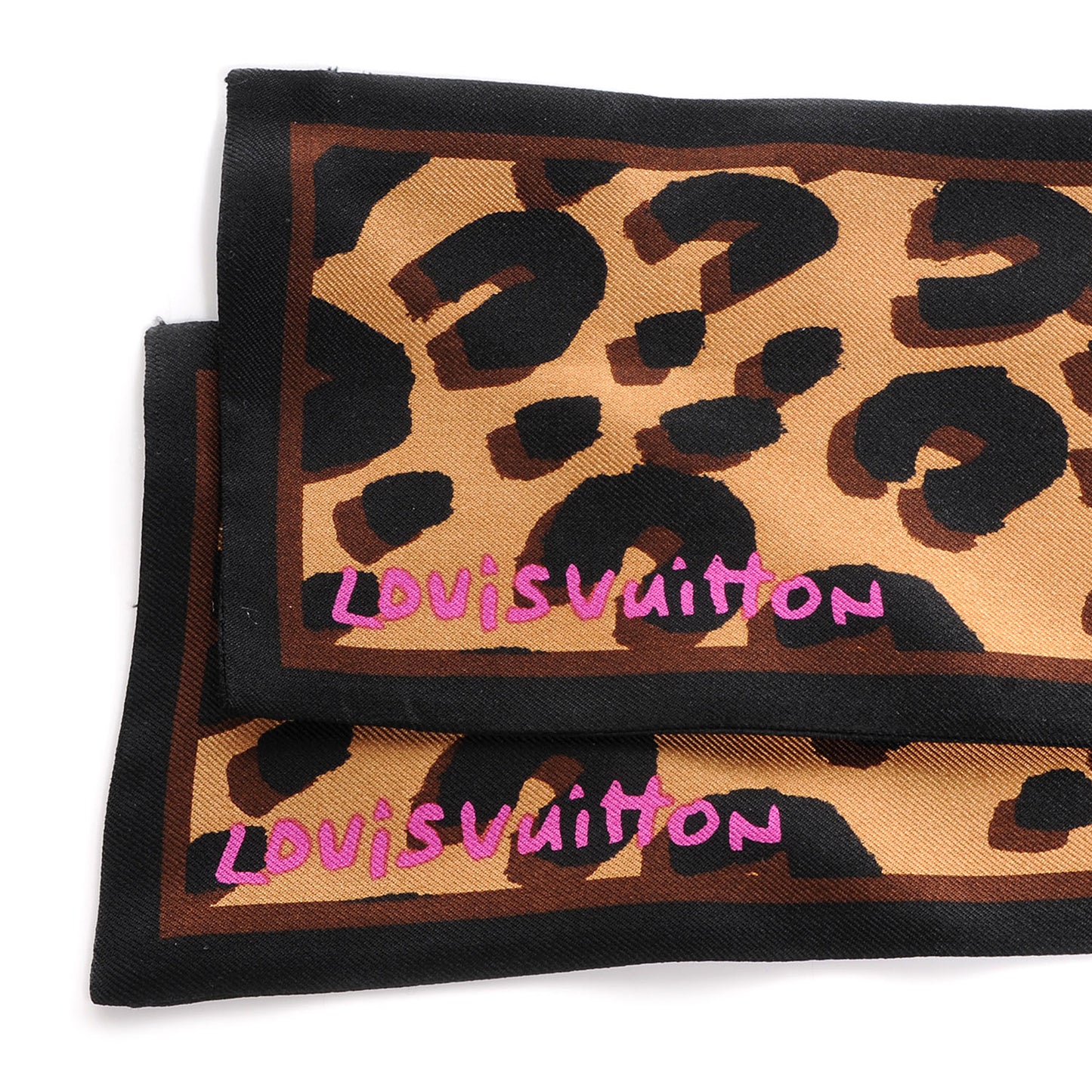 Silk Leopard Bandeau Scarf Marron