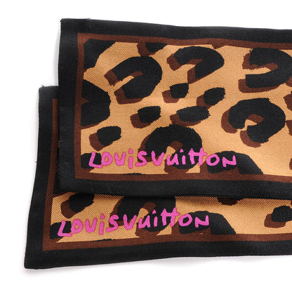 Louis Vuitton Silk Leopard Bandeau Scarf Marron 3 of 5