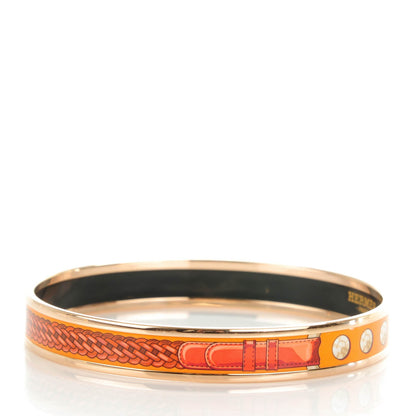Hermes Enamel Printed Narrow Coaching Bracelet 70 6 of 7