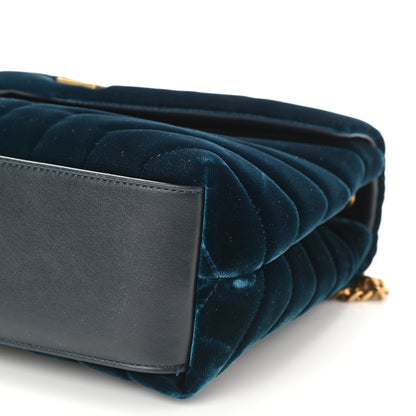 Saint Laurent Velvet Y Quilted Monogram Small Loulou Chain Satchel Medium Blue 8 of 8
