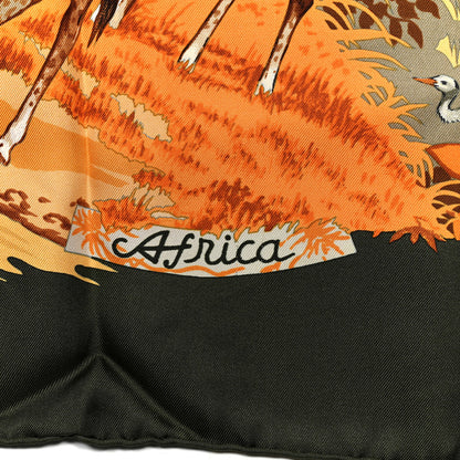 Hermes Silk Africa Scarf 90 Green Yellow 3 of 6