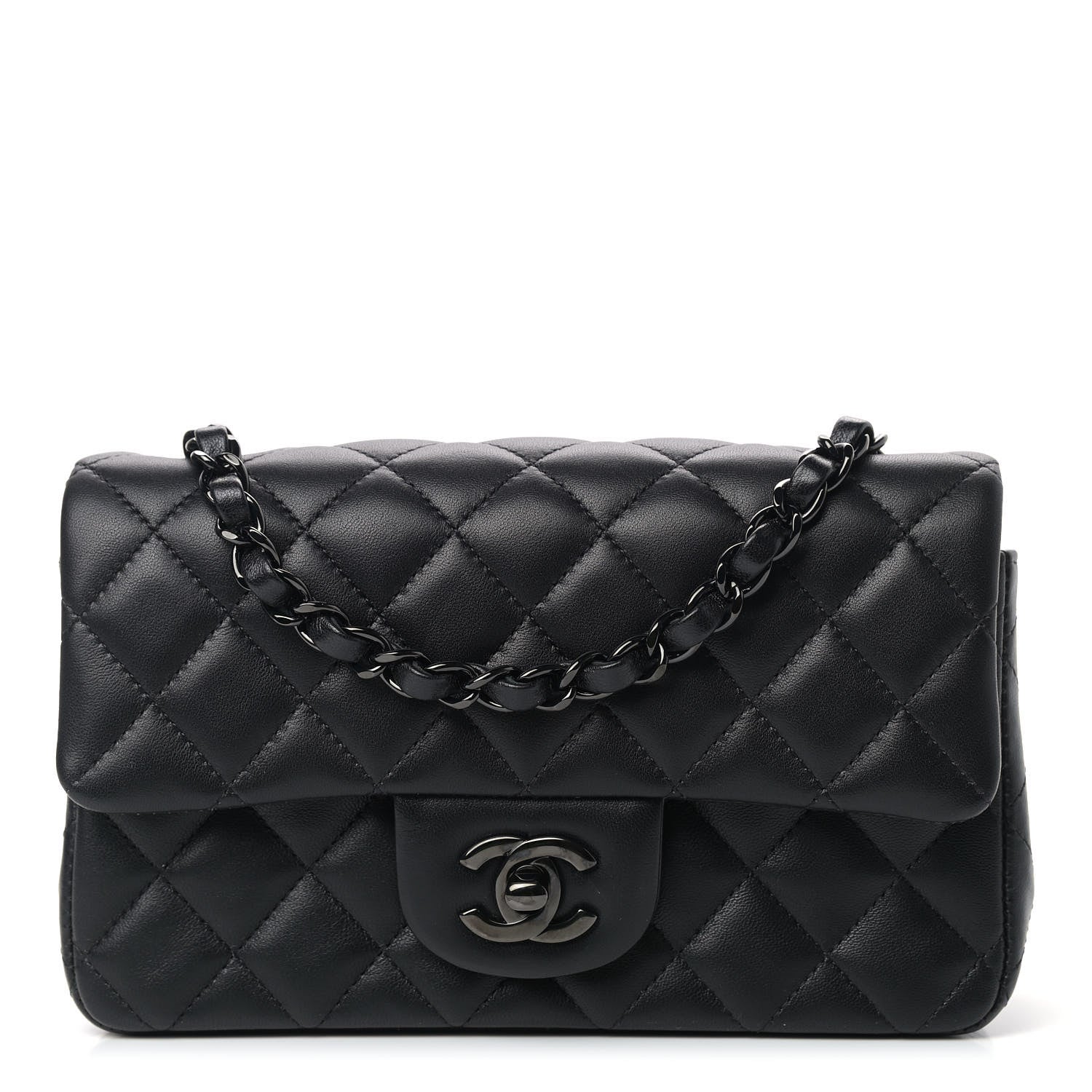 Chanel Lambskin Quilted Mini Rectangular Flap So Black 1 of 9