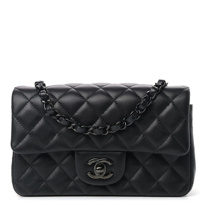 Chanel Lambskin Quilted Mini Rectangular Flap So Black 1 of 9