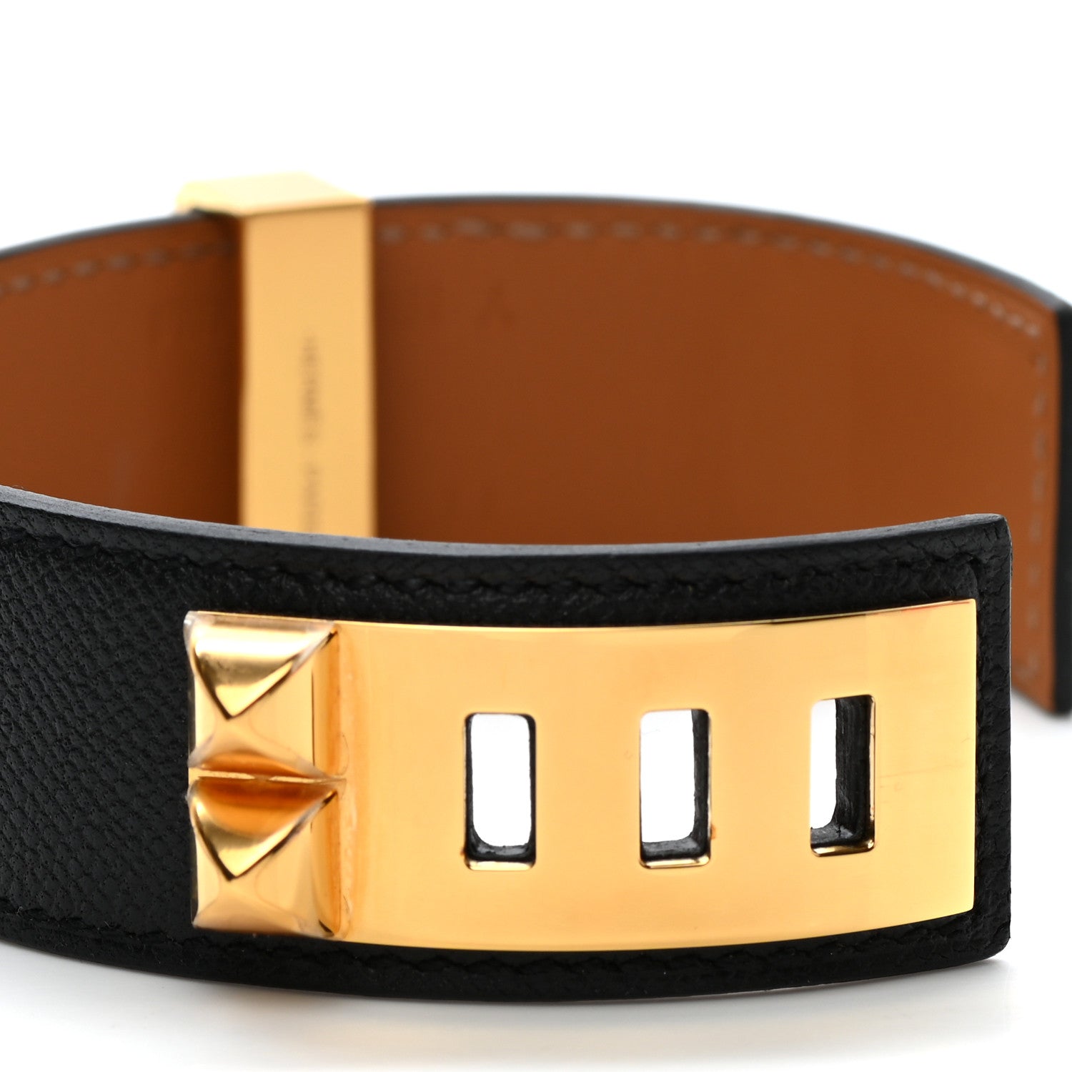 Hermes Madame Calfskin Collier de Chien 24 Bracelet T1 Black 7 of 9