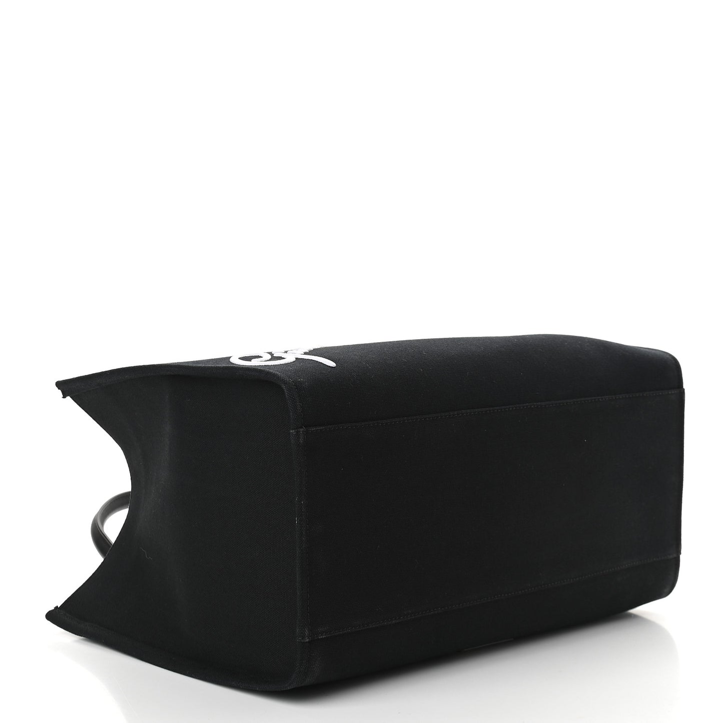 Canvas Suppler Calfskin Cabas GV Signature Tote Black