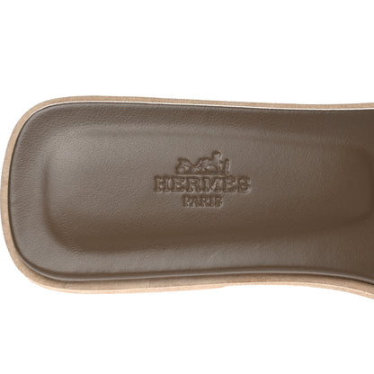 Hermes Epsom Oran Sandals 38.5 Etoupe 6 of 9