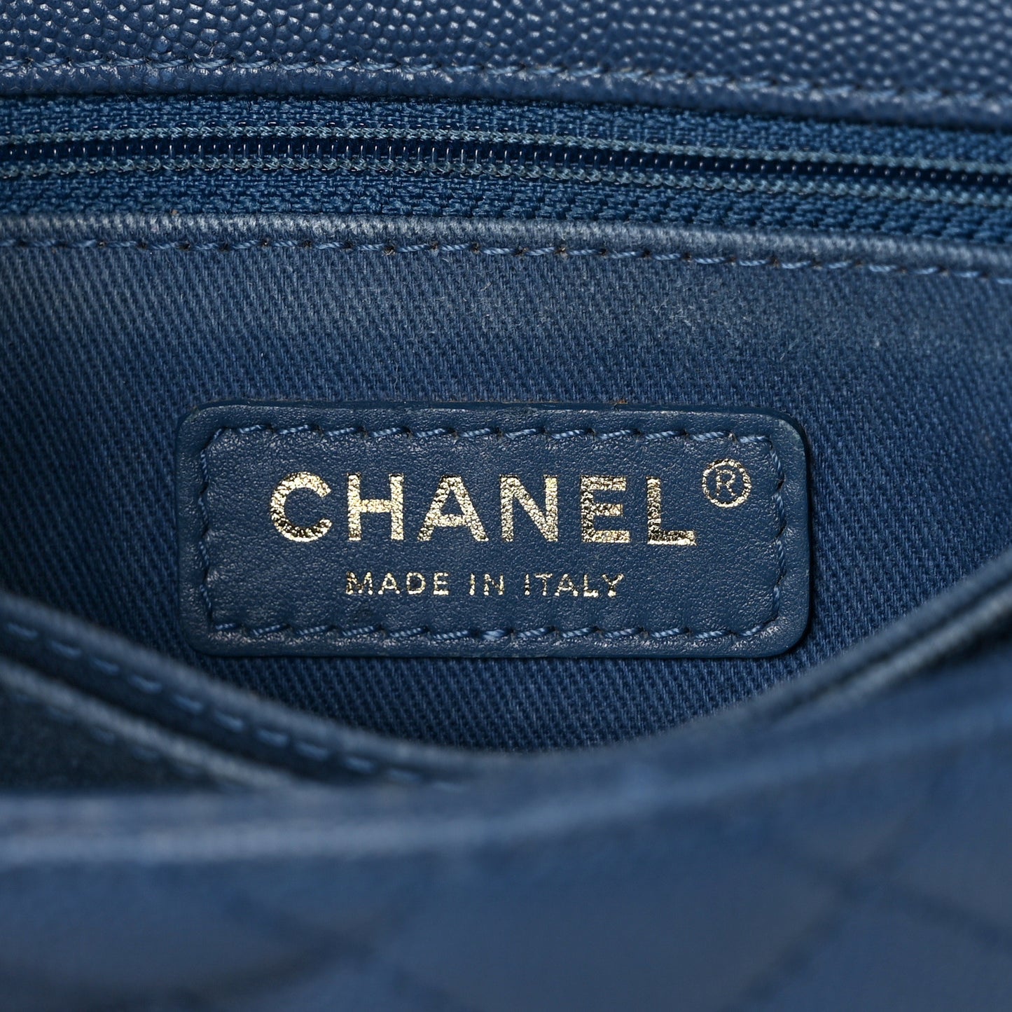 Caviar Quilted Mini Coco Handle Flap Blue