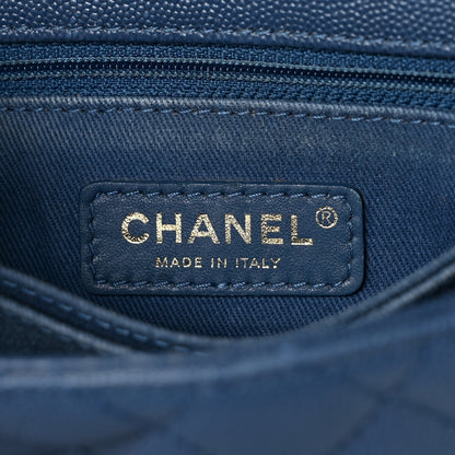 Chanel Caviar Quilted Mini Coco Handle Flap Blue 6 of 14