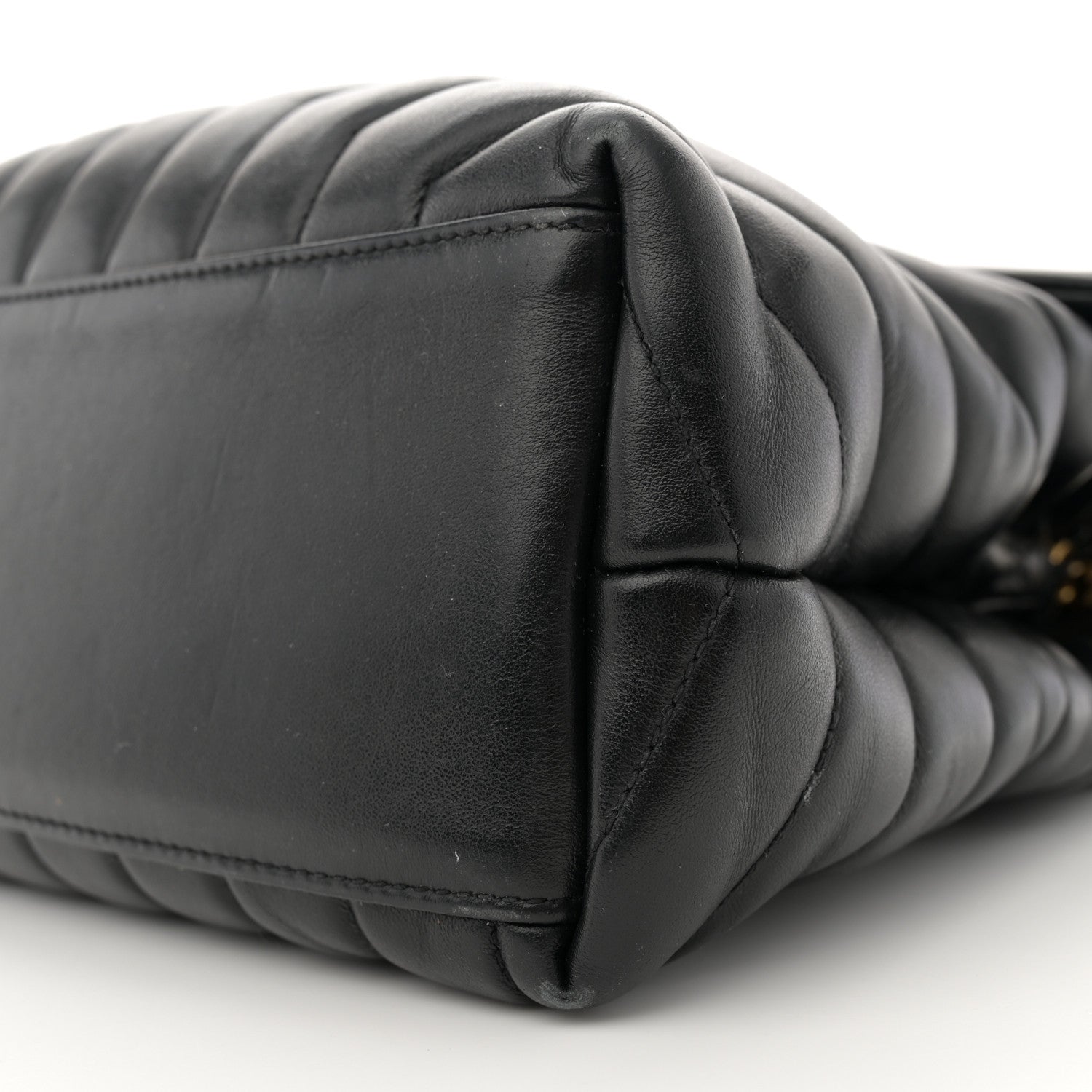 Saint Laurent Calfskin Y Quilted Monogram Medium Loulou Chain Satchel Black 10 of 13