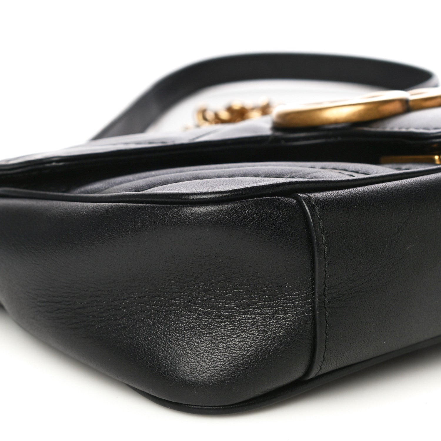 Gucci Calfskin Matelasse Mini GG Marmont Shoulder Bag Black 9 of 24