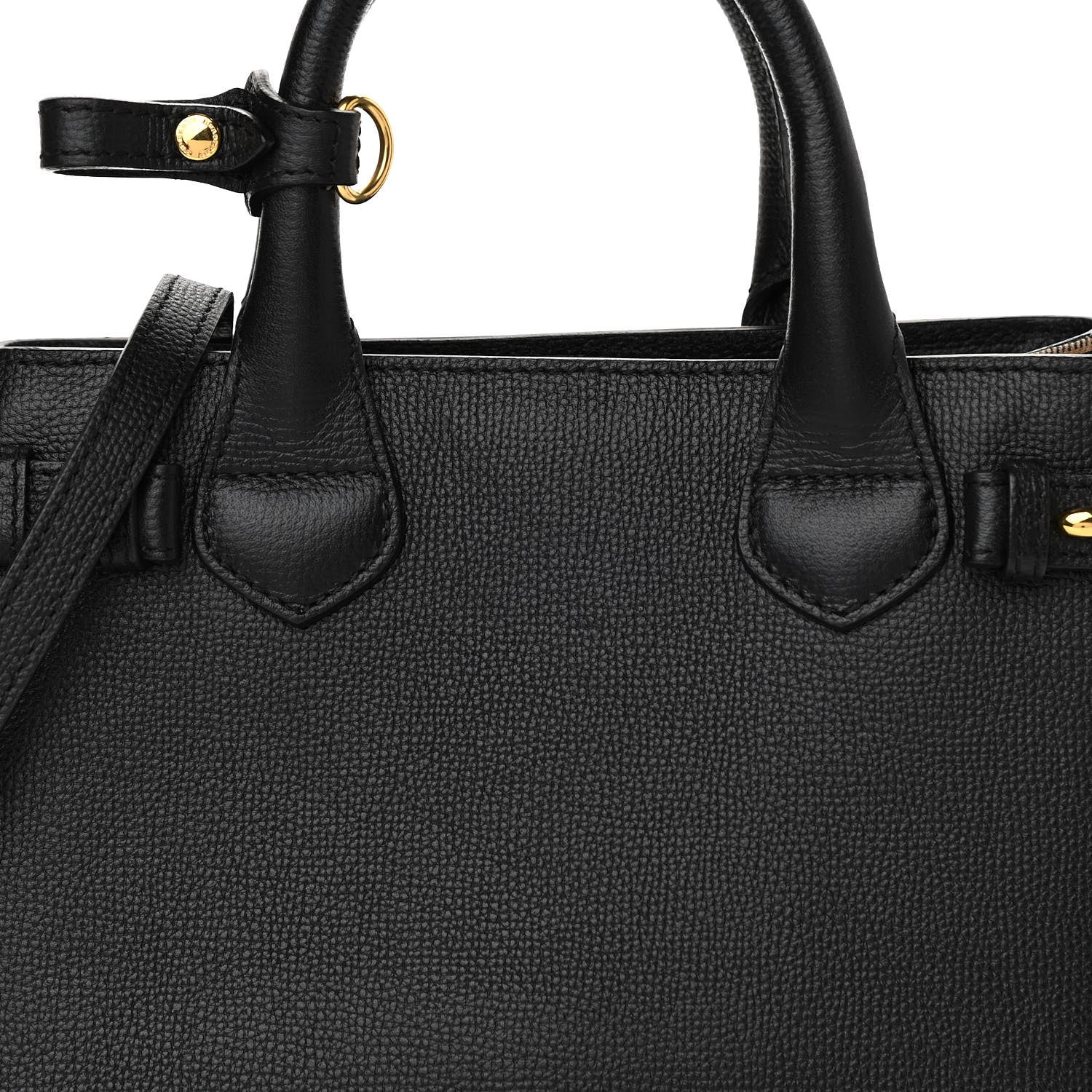 Burberry Derby Calfskin House Check Small Banner Tote Black 8 of 10