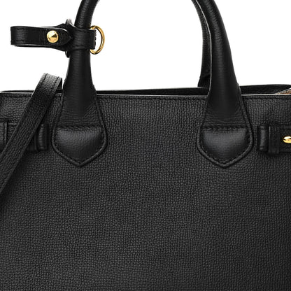 Burberry Derby Calfskin House Check Small Banner Tote Black 8 of 10