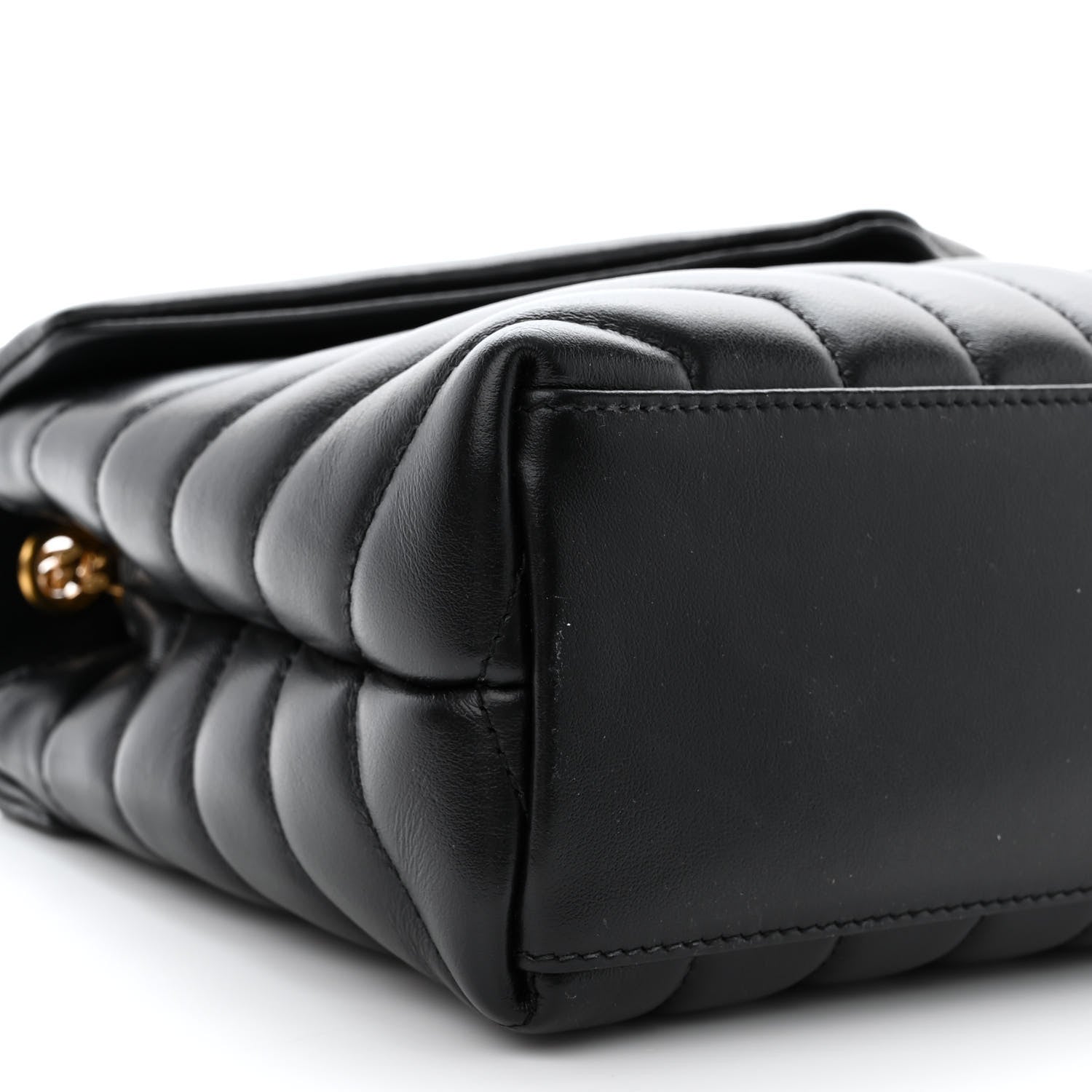 Saint Laurent Calfskin Y Quilted Monogram Small Loulou Chain Satchel Black 9 of 11