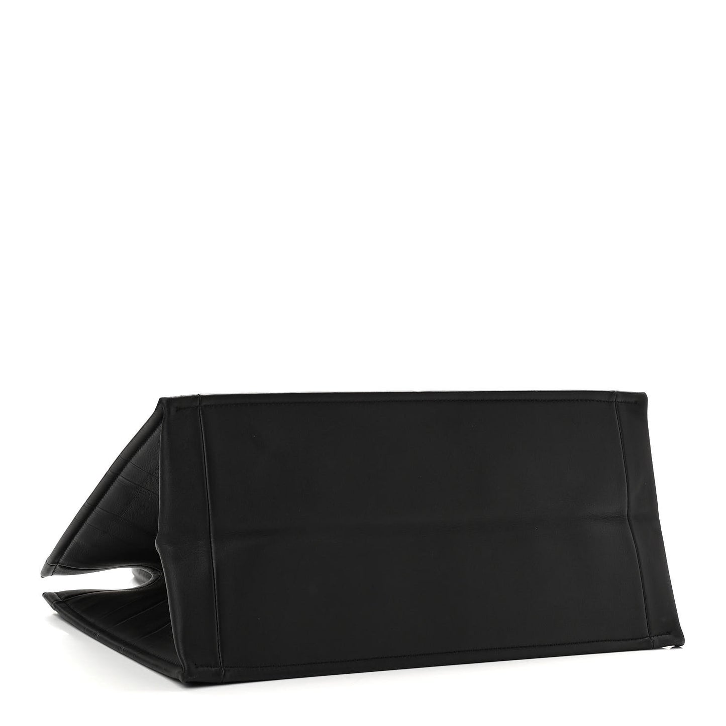 Calfskin Embossed Medium Book Tote Black