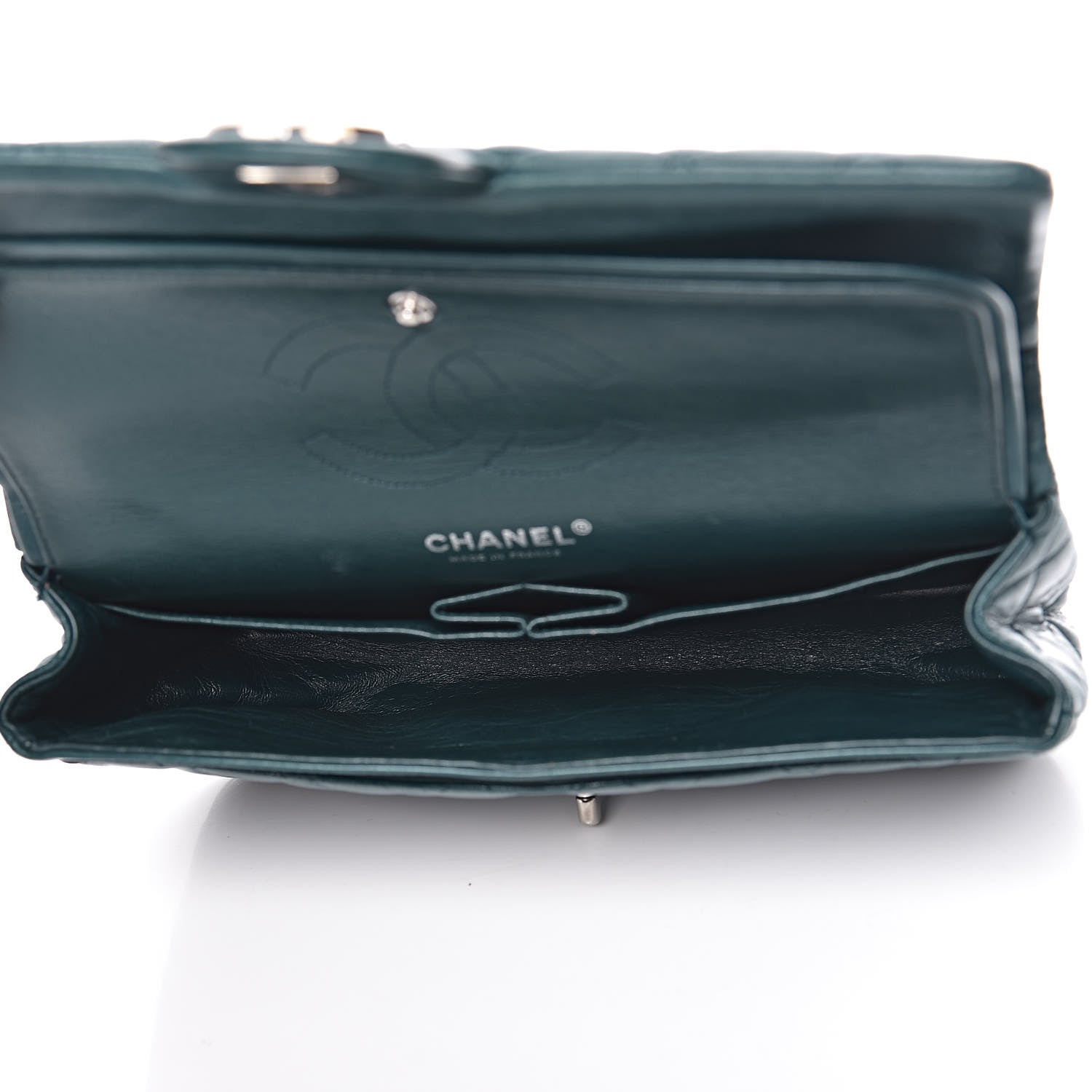 Chanel Lambskin Quilted Medium Double Flap Dark Green 5 of 16