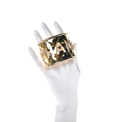Chanel Quilted Cut Out Cuff Gold 2 of 6