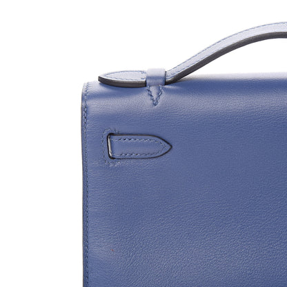 Hermes Swift Kelly Pochette Clutch Bleu Brighton 25 of 31