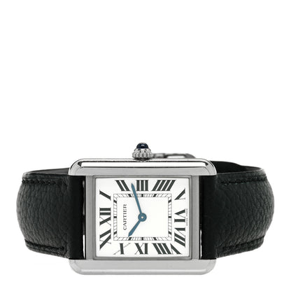 Cartier Stainless Steel Calfskin 24mm Tank Solo Quartz Watch 2 of 5