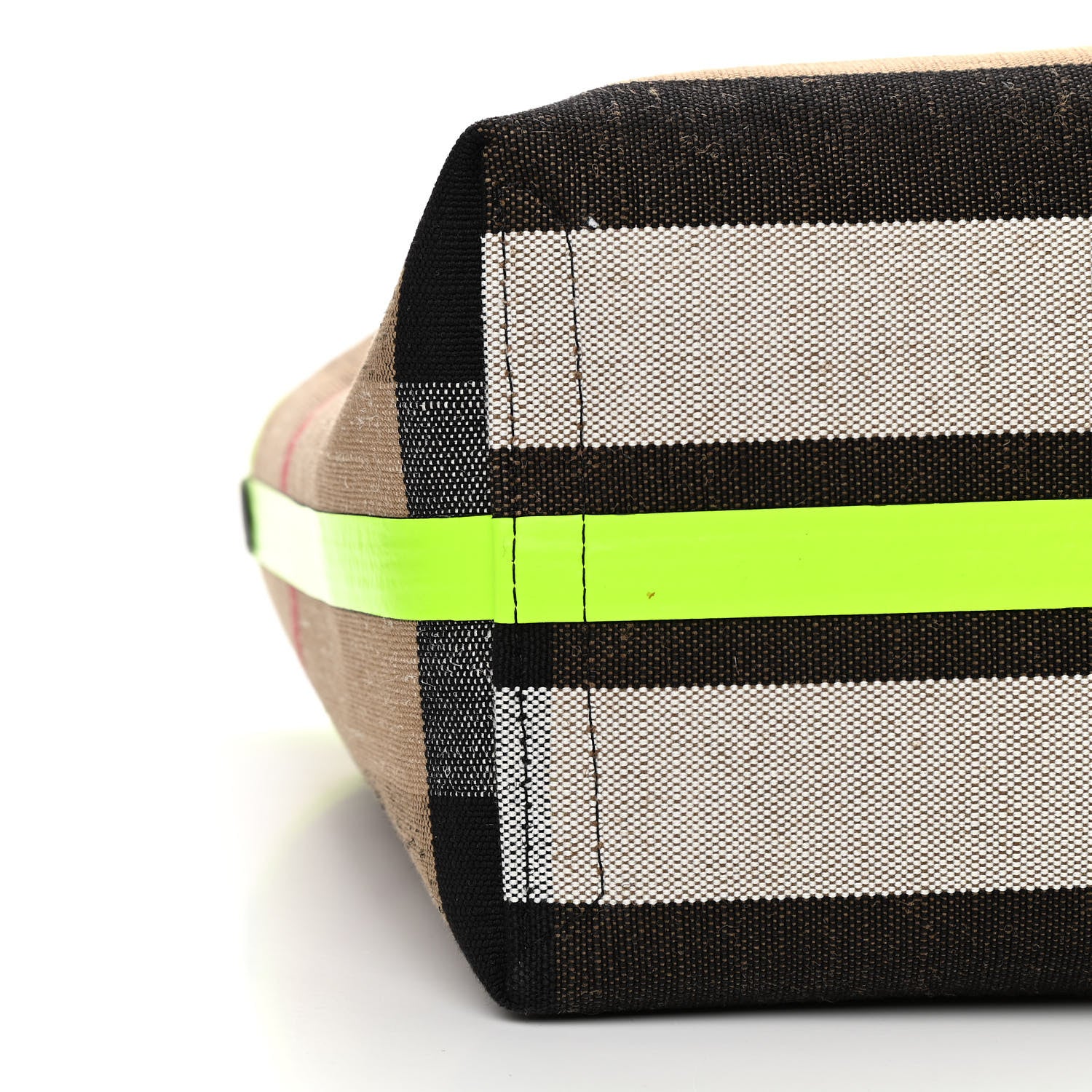Burberry Canvas Mega Check The Giant Reversible Tote Black Neon Yellow 12 of 16