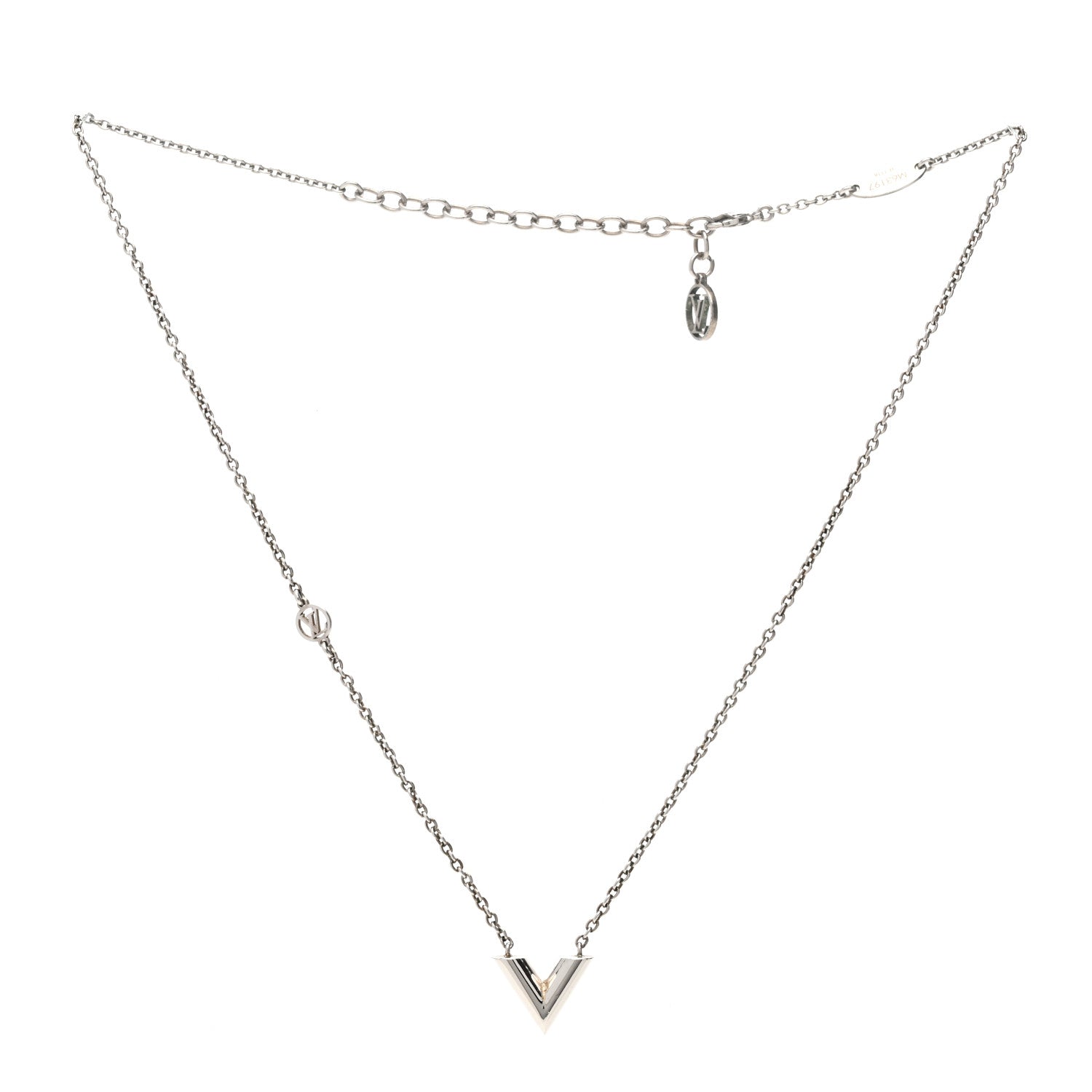 Louis Vuitton Metal Essential V Supple Necklace Silver 3 of 7
